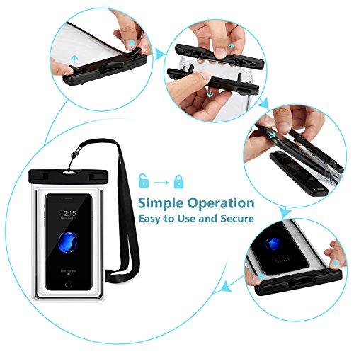 Universal Waterproof Phone Case, Water Resistant Pouch Dry Bag for iPhone7/7plus/6s/6/6s plus, Samsung galaxy s8/s7 (up to 6.0") - Thumbnail 4