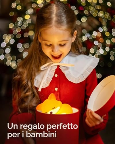 Amaredom Cute Fox Night Light Dimmable Silicone LED Lamp with Timer and Touch Control Perfect for Children's Room, Bedside, Bedroom and Living Room