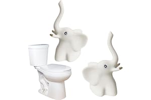 Beaspecal 2Pcs Decorative Toilet Bolt Caps Porcelain Elephant Shape Toilet Floor Bolt Cover for Bathroom Decor Unique Animal CeramicToilet Bowl Caps