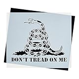 Don't Tread On Me Gadsden Flag Stencil for Painting on Wood, Walls, Fabric, Airbrush + More | Reusable 10.5 x 12.35 inch Mylar Template