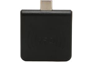 ZUNATE RFID ID Mobile Phone Card Reader, USB C Card Reader Adapter, Built in 20db Buzzer, Plug and Play, High Efficiency RFID Phone Card Reader for EM4100(Black)