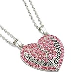 OliaDesign® Mother Daughter Pink Pendant Necklace Mother's Day Gift for Mom