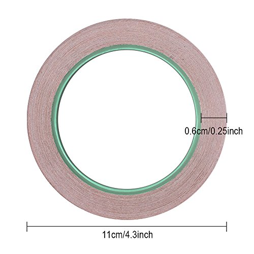 3 Pack Copper Foil Tape with Conductive Adhesive Copper Foil for Stained Glass, EMI Shielding, Paper Circuits, Electrical Repairs, Grounding(1/4inch)