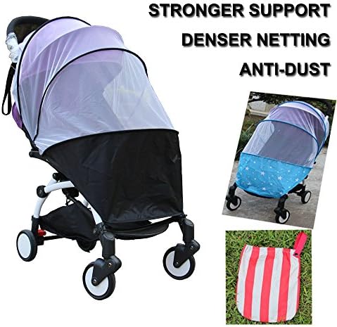 New Design All-round Protection Baby Carriage Stroller Net Anti-dust with Support (Black)