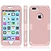 MCUK iPhone 7 Plus Case, 3 in 1 Hybrid Best Impact Defender Cover Silicone Rubber Skin Hard Combo Bumper with Scratch-Resistant Case for Apple iPhone 7 Plus (2016) (Rose Gold+Rose Gold)