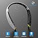 [2017 Newest Design] Foldable Bluetooth Headphones, Souldio Upgrade Wireless Neckband Bluetooth Headset with Mic, Retractable Earbuds, Noise Cancelling Neckband Sweatproof Sport In-ear Headphone—SX990