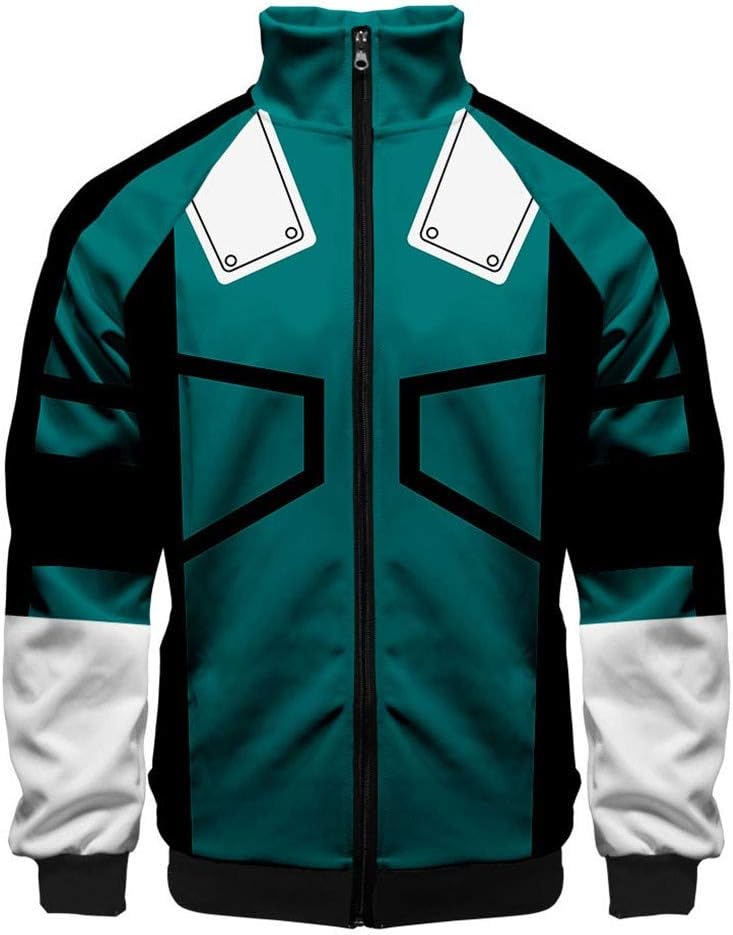 starfun Boku My Hero Academia Izuku Midoriya Stand Collar Zipper Jacket Hoodies Sweatshirt Bakugou Costume Coat