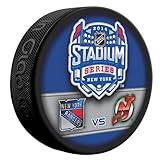 2014 NHL Stadium Series New York Dueling Souvenir Game Puck - Rangers vs. New Jersey Devils