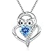 Cuoka Sterling Silver Heart Owl Pendant Necklace - Love Jewelry Gifts for Women Owl Lovers