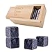 Allan Whiskey Stones Whiskey Stones Gift Set With FDA Report Marble Whiskey Rocks Set of 8 Chilling Stones Reusable Ice Cubes In Wooden Box for Bourbon, Scotch, Jameson