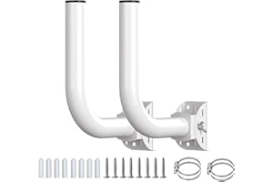 STDKDFW Universal Wireless Bridge Bracket Mount, Outdoor Wireless Bridge Bracket Mount, Pole Mount for Point-to-Point AP Access, Adjustable Bracket for Wall, Eave or Roof Mounting(2 Pack)