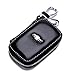 QZS Chevrolet Black Leather Car Key Case Coin Holder Zipper Remote Wallet Key Chain Bag