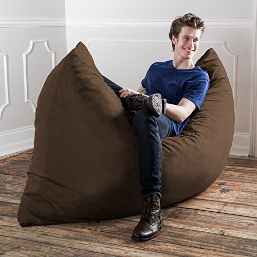 Jaxx Pillow Saxx 5.5-Foot - Huge Bean Bag Floor Pillow and Lounger, Chocolate