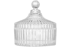 COSHINE Extra Large Body Powder Puff Dish, Powder Puff Crystal Container, Body Puff Jar, Puff not Including