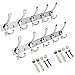 Wall Mount Coat Hook,oobest 2 Pack 15 Hooks Chrome Finish Coat Robe Hat Clothes Wall Mount Hook Hanger Towel Rack