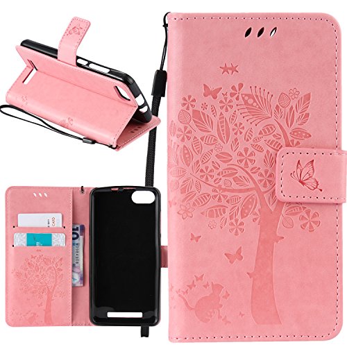 BLU Dash M2 Case, BLU Dash X2 Case, BLU Advance 5.0 HD Case, Harryshell Kickstand Flip PU Wallet Leather Case Cover with Card Slots & Wrist Strap for BLU Advance 5.0 HD / Dash X2 / Dash M2 (B-5)