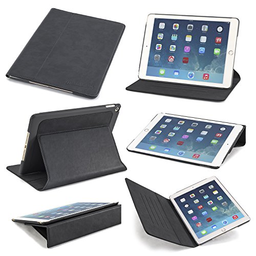 Thin Apple iPad Air 2 Case Devicewear Ridge Slim Black Vegan Leather