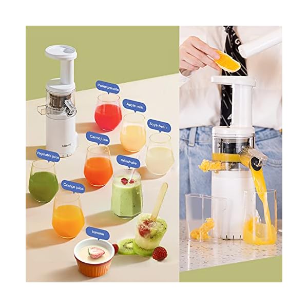 Slow-Juicer-DEWINNER-MINI-Cold-Press-Masticating-Juicer-MachineQuiet-Motor-with-Reverse-Function-BPA-Free-Compact-Size-Extractor Slow Juicer, DEWINNER MINI Cold Press Masticating Juicer Machine,Quiet Motor with Reverse Function BPA Free, Compact…