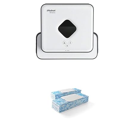 iRobot Braava 390t Wischroboter (für mehrere Räume und große Flächen, reinigt Flächen bis zu 92,9 m²) weiß + Braava jet Nassw