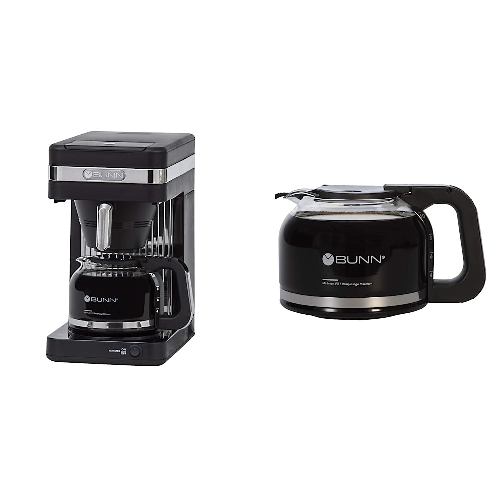 BUNN CSB2B Cafetera Speed ​​Brew Elite de 10 tazas, negro/SST y jarra sin goteo para 10 tazas