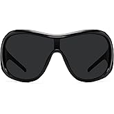 BOTEN Trendy Oversized Sunglasses For Women Men, Big Tinted Funky Wrap Around Sunglasses Apres Ski Shield Cool Shades