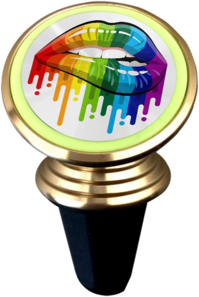 Car Magnetic Mobile Phone Holder 360 &deg; Rotating Light Car Dashboard Bracket Open Mouth Rainbow Color Paint Flow Equipped with Super Magnet Car Phon