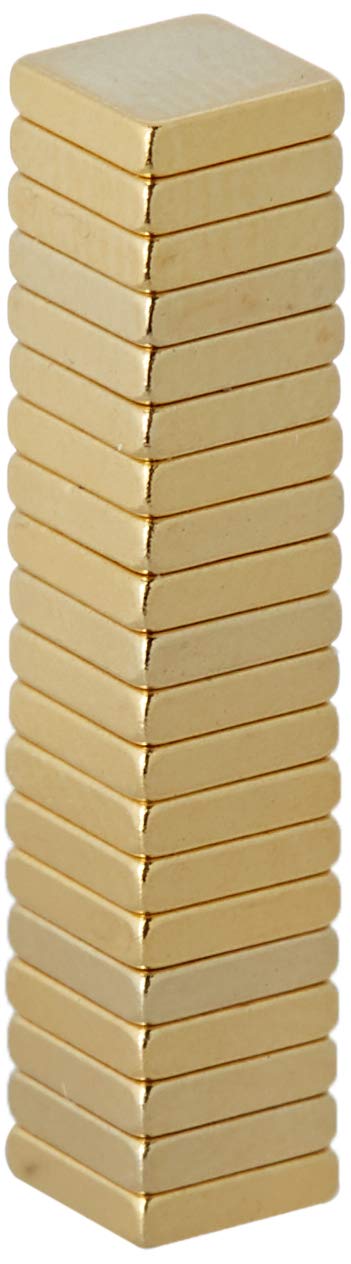 N50 Neodymium Gold Plated Magnet for Arts, Crafts, Model Making, DIY and Hobbies - 5mm x 5mm x 1.2mm thick 0.4kg Pull - Pack of 20 — image 1