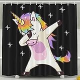 Unicorn Cute Dabbing Funny Dab Dance Gift Bath Shower Curtain Fabric Bathroom Curtain Set With Hooks