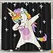 Unicorn Cute Dabbing Funny Dab Dance Gift Bath Shower Curtain Fabric Bathroom Curtain Set With Hooks