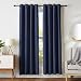 AmazonBasics Room Darkening Blackout Window Curtains with Grommets Set, 42" x 84", Navy primary