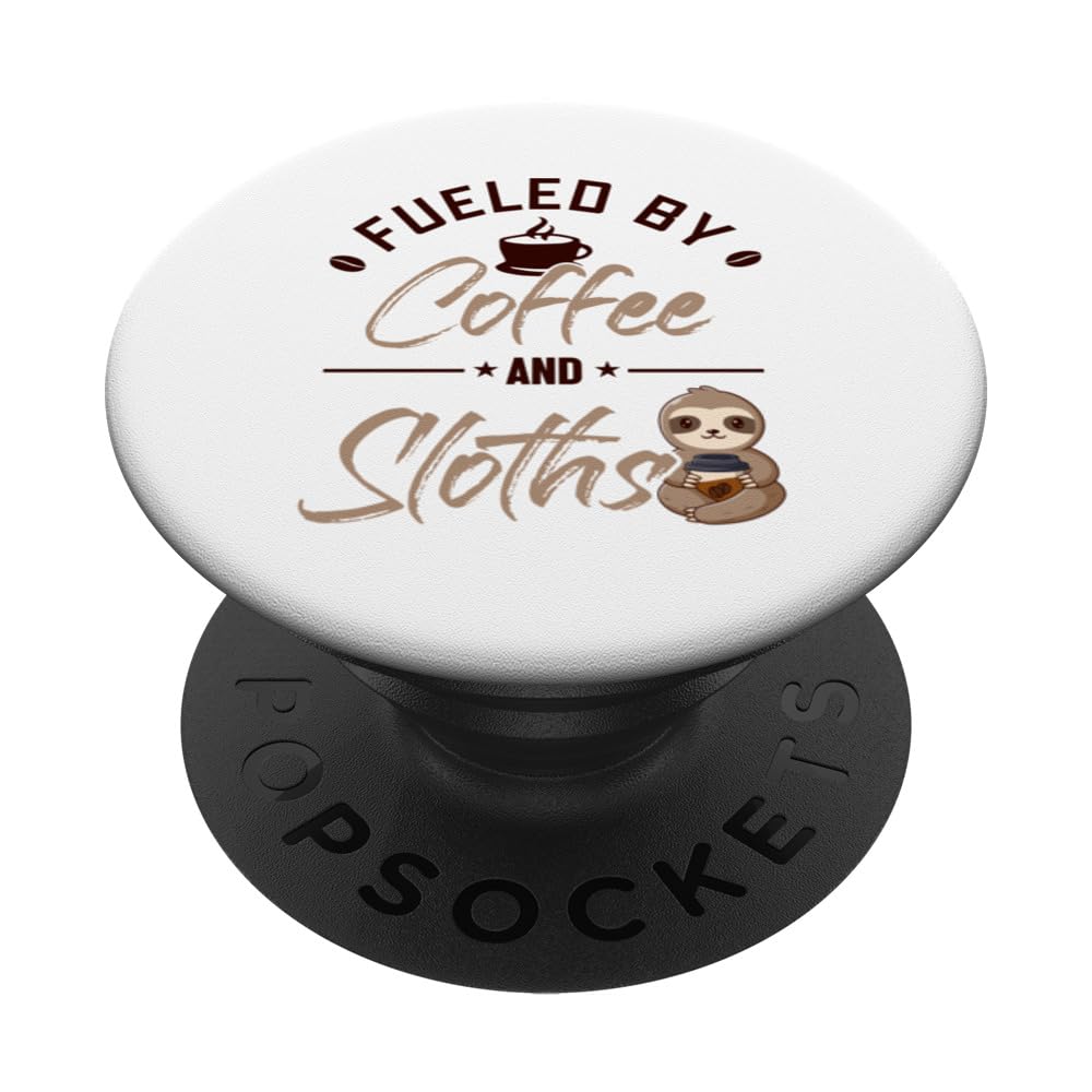 Fueled by Coffee and Sloths Folivora Brown-Throated Sloth PopSockets Swappable PopGrip