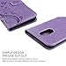 LG K20 Plus Case, LG K20 V Case, LG K10 2017 Case, YOKIRIN Wrist Strap Flip Kickstand PU Leather Wallet Cover Embossed Floral Butterfly with ID&Credit Card Holder 3D Elephant Dust Plug, Purple