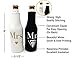 Mr. & Mrs. Beer Bottle Cooler Sleeves Black & White Gift Set 2 Pack - Perfect for Wedding, Bridal Shower, Engagement Party & So Much More.