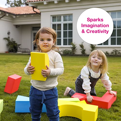 Edushape Big Soft Baby Blocks, 32 Pieces Vibrant MultiColored