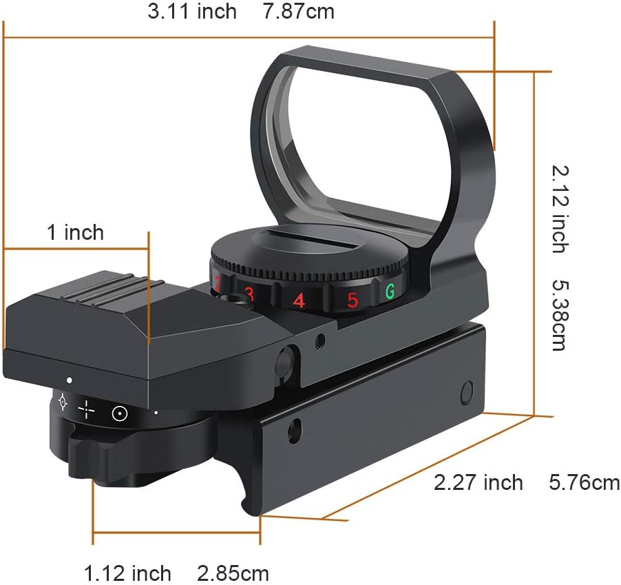 Feyachi Reflex Sight - Adjustable Reticle (4 Styles) Both Red and Green in one Sight! : Sports & Outdoors