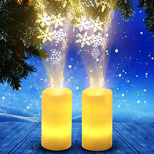 BOLUOYI Indoor String Lights,Rope Lights Outdoor Solar Powered ,LED Candle Light Flameless Projection Flickering Remote Control Christmas B