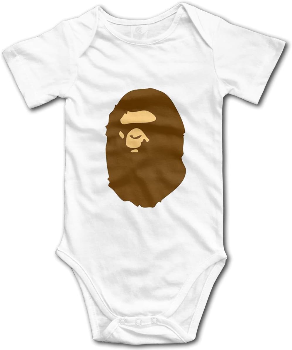 Bape Brown Baby Toddler Bodysuit Unisex Infant Rompers Jumpsuit Short Sleeve