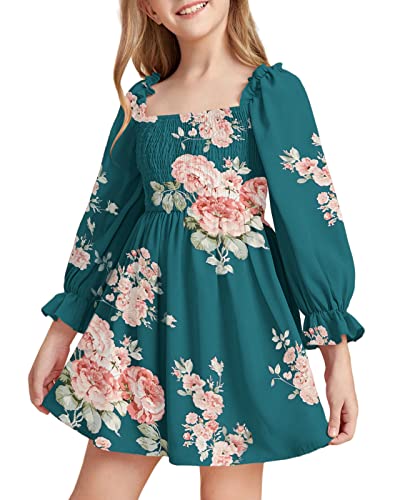 Girls Floral Ruffle Mini Dress