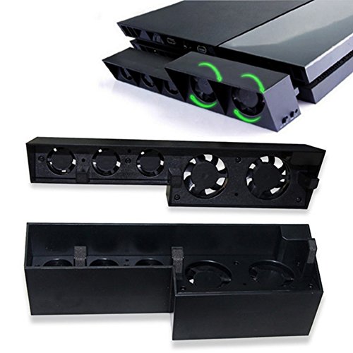 Shentesel Temperature Control External Cooling Cooler Fan for PS4 Playstation 4 Console - Black