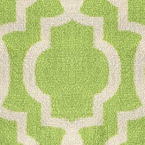 Kapaqua Rubber Backed Fancy Moroccan Area Non-Slip Rug, 40" W x 60" L, Trellis Green & Ivory