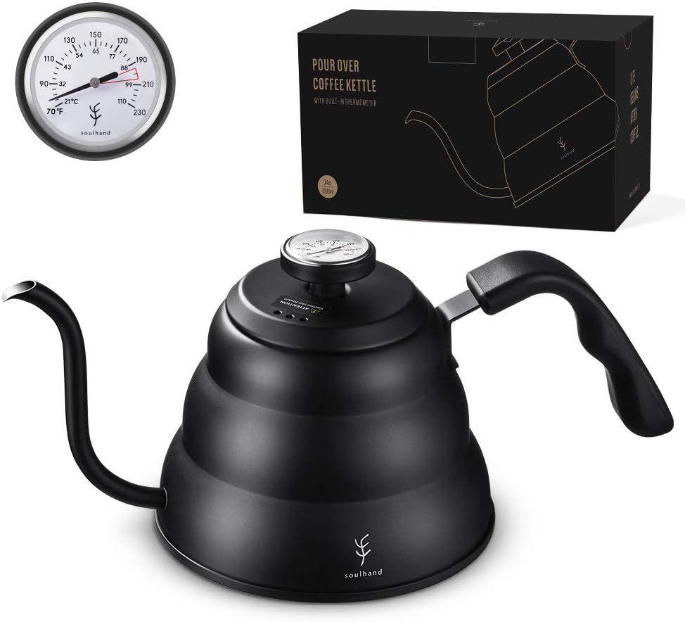 Soulhand Pour Over Kettle with Thermometer,Gooseneck Kettle Tea Pot