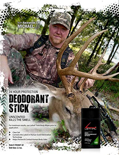 LETHAL Hunting Scent Eliminator Clothing and Gear Field Spray and Unscented Deodorant 2-Pack