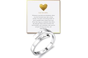 PROJECT HOPE RINGS Hope Rings – Just Breathe Ring (1 Pcs) – Adjustable Tarnish-Free 999 pure silver & 304 Stainless steel Ring – Heartfelt Gifts for Women – Grief, Loss, Emotion