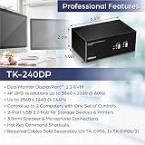 TRENDnet TK-240DP 2-Port Dual Monitor DisplayPort KVM Switch USB 2.0 Hub 4K UHD view 2