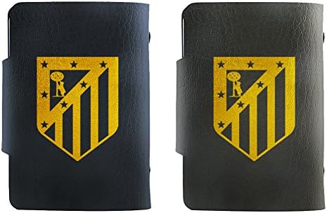 Club Atletico de Madrid PU Leather Credit Card Holder with 24 Card Slots (Black &amp; Blue) - 2 Pack