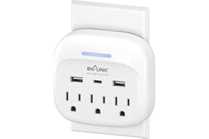 BN-LINK Multi Plug Outlet Extender with USB C, 3 Outlets Surge Protector with Type C Port Power Outlet Splitter Wall Plug 600