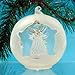 Lighted Angel Christmas Ornament - LED Ball Ornament with a Glass Angel Playing a Horn Inside - Hand Painted Ornaments with Glitter Snowflakes