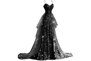 YUAOHUANG Sequin Prom Dresses for Women 2025 2 Piece Spaghetti Straps Sparkly Tulle Wedding Dress Princess Birthday Gown