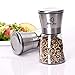 Bru Joy Salt and Pepper Ceramic Grinders, Spices Mill Pair with Adjustable Coarseness, Brushed Stainless Steel and Glass Body