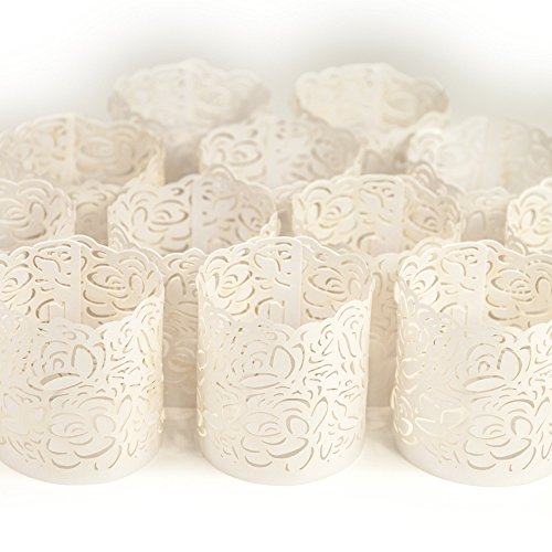 Votive Candle Holders Flameless Tea Light Votive Wraps 48 White